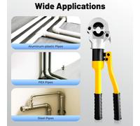 Pinza hidráulica para crimpar, de 16 a 32 mm - 8 toneladas de fuerza - acero Cr40 - para tubos de PEX y aluminio