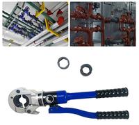 Pinza hidráulica para tuberías - Capacidad: 10 toneladas - 3 tamaños de mordaza: 1/2, 3/4, 1 pulgada - Manual - Acero - Para fontanería