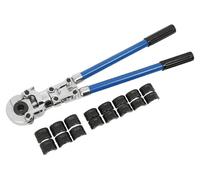 Pinza hidráulica para tuberías - V12: 28 mm / TH16: 32 mm - Acero al carbono - Mango recto - Para tuberías de plástico y cobre - Herramienta para fontanería