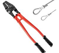 Pinza manual de crimpado de 24 pulgadas, con 5 cavidades, para crimpar cables de cobre y aluminio, de 1/16 a 3/16 de pulgada. Herramienta para crimpar terminales ovalados y terminales de tope en cable