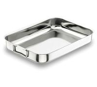 Pinza para asador, 35 cm, de acero inoxidable, rectangular