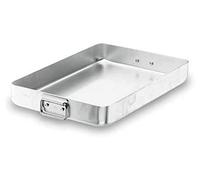 Pinza para asador, 60 cm, de aluminio, rectangular, capacidad de 18,95 litros, color plateado