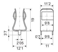 Pinza portafusible c/impreso para fusibles de 10 x 38 mm electro dh 06