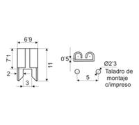 Pinza portafusible c/impreso para fusibles de automóvil electro dh 06