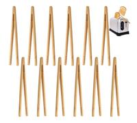 Pinzas Cocina De Madera Para Parrilla De Pan - Juego De 12 Pinzas Reutilizables De Bambú, 17.8 Cm, Para Cocinar, Pan, Té, Frutas Y Pepinillos