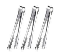 Pinzas de acero inoxidable para alimentos Mini pinzas for servir de acero inoxidable, Clip for azúcar y hielo con dientes, antideslizantes for carne, pan, comida, utensilio cocina, 5/1 Uds(3PCS)