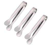 Pinzas De Acero Inoxidable Para Hielo Cubitera Bar Cocina, Utensilios Pinza Para Coger Cubitos Ice Cube Clamps Accesorios Hosteleria Jamón Chuches Dulces Food Aves Las Cosas (3 plata)