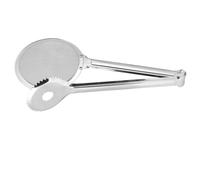 Pinzas de Acero Inoxidable para Servir, Alitas, Bistec y Pan | Agarre Firme y Distancia Térmica, Orificios de Drenaje en Puntas, Color Plata, Uso Doméstico y Buffet