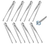 Pinzas de acero inoxidable para servir, juego de 8 unidades, 18 cm. Pinzas para buffet
