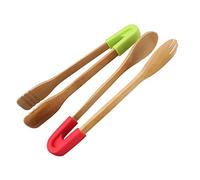 Pinzas de bambú para carne para pan, tostadora, color rojo, 1 unidad