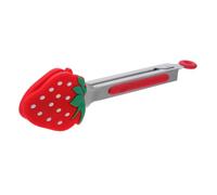 Pinzas de Cocina Bloqueo de Acero Inoxidable y Silicona Roja | Barbacoa y Cocina, Punta Antirayaduras, Agarre Firme de Alimentos, Fácil Limpieza y Guardado