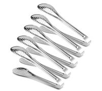 Pinzas de Cocina de Acero Inoxidable Pinzas de Metal de Bloqueo Para Alimentos 5 Piezas Pinzas de Servir Alimentos con Bloqueo Pinza para Pan Bistec Ensalada Barbacoa Buffet(pequeño)
