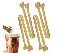 Pinzas de cocina de metal de acero inoxidable | Diseño creativo en forma de corazón, suministros de cocina de bloqueo suave, agarrador de alimentos para fiestas de dulces