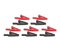 Pinzas de Cocodrilo 2mm Juego de 5 para Prueba Eléctrica con Conector de Aguja y Clip Aislado Rojo/Negro - Material PA, Conector Trasero 2mm