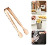 Pinzas de hielo de acero inoxidable de 4.33 pulgadas para cubo de hielo, mini pinzas de metal para cubos de azúcar, juego de 3 (oro rosa-B)