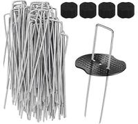 Pinzas de jardín de Metal Resistente, Paquete de 50 Unidades, 150 mm, pasadores de césped Artificial, Clavijas de Membrana de Control de Malas Hierbas