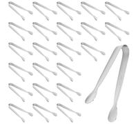 Pinzas de metal pequeñas, juego de 24 unidades, 10 cm, acero inoxidable, color plateado