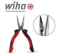 Wiha Alicates de boca semi-redonda Industrial con filo de corte, con forma recta 160 mm, 6 1/2" (32322)