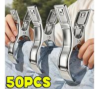 Pinzas de ropa grandes de metal resistente, pinzas de acero inoxidable, clips grandes para toallas de playa, abrazaderas para edredones, clips ligeros para exteriores. 5.5cm-10pcs