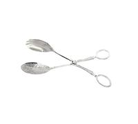 Pinzas de servir de aleación de aluminio para grabar ensaladas y frutas con mango ergonómico de tijera, cuchara y tenedor, pinzas de ensalada de metal