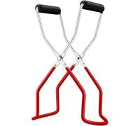 Pinzas elevadoras de tarros de conservas, 2 pinzas de acero inoxidable para alimentos con mango de agarre seguro, antideslizantes para boca ancha y tarros regulares (rojo)