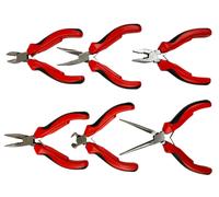 Pinzas mini silver de 125mm con estuche - set de 6 herramientas compac