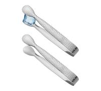 Pinzas para azúcar, 2 pinzas de acero inoxidable, pinzas pequeñas para aperitivos, té, café, de azúcar de malvaviscos, mini pinzas de hielo con bordes lisos para bar en casa, bandejas de