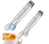 Pinzas para cubitos de hielo para congelador, 2 piezas de acero inoxidable, herramienta de toma de azúcar, pequeña pinza de bar,para rodajas de limón, jalea, casa, barman,