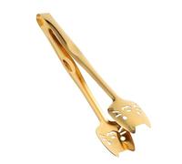 Pinzas para Servir de Acero Inoxidable, Diseño de Gato, Doradas | Agarre Antideslizante, Diseño Alargado y Grueso, para Buffet, Barbacoa y Postres, Fácil de Limpiar