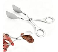 Pinzas para servir, pinzas de repostería, pinzas de cocina de acero inoxidable con asas de tijera, 7 pulgadas, acero inoxidable, para fiestas, catering, comida, para servir, tartas, pinzas de pan