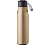 Pioneer Botella para bebidas de 500 ml, bronce mate metalizado, acero inoxidable, botella de agua con aislamiento vacío de acero inoxidable, a prueba de fugas, mantiene las bebidas calientes o frías