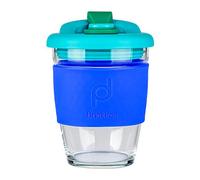 Pioneer DrinkPod Taza de café reutilizable sin BPA 340 ml 12 oz taza de café de cristal de viaje - Océano AZUL
