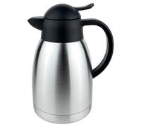 Pioneer Jarra de café interior al vacío, acero inoxidable, acabado satinado, tapa redonda de plástico, 1,5 litros