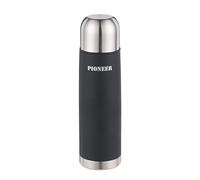 Pioneer Termo metálico, Acero Inoxidable, Negro, 1000ml / 1L