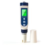 Pious Ph Metro Multifunción (pH/Salinidad/EC/TDS/Temp), 5 en 1 pH-metro electrónico con compensación automática de temperatura, probador de ph piscina apto para agua potable, hidroponía, SPA