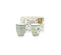 PIP STUDIO Juego de 2 tazas con asa XLarge LILY & LOTUS 450ml Verde Claro verde