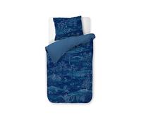 PIP STUDIO Ropa de cama de percal SUNDARA WOODI 70x90cm/140x200cm Azul oscuro azul oscuro