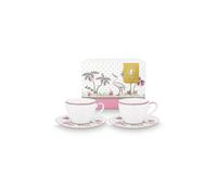 PIP STUDIO Taza de capuchino con platillo, juego de 2, 120 ml JOLIE DOTS Oro/Rosa blanco
