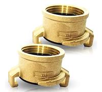 PipeSan Acoplamiento Rápido Geka 1" de Latón - Set de 2 | Rosca Hembra | Sistema Bayoneta | Compatible Gardena | 10 bar - 120 °C | Manguera Jardín Agua Potable