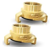PipeSan Acoplamiento Rápido Geka 3/4" Latón - Set de 2 - Rosca Hembra - Compatible Gardena & Manguera de Riego - Agua Potable - 10 bar 120 °C | Sistema Bayoneta Conector Rápido