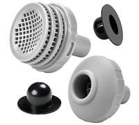 Pipihome Juego de conexión para piscina de 32 mm, boquilla de entrada para piscina, filtro de piscina, accesorios con rosca interior para atornillar, compatible con revitalización del agua (gris)