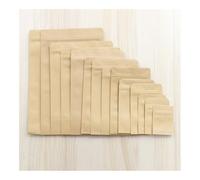 pipisweet 100 bolsas de papel kraft marrón con cremallera para regalo, bolsas de papel de aluminio, bolsas de embalaje de alimentos, bolsas de café con cierre hermético (10 x 15 cm)