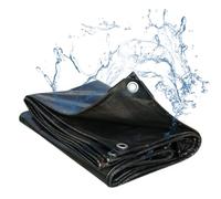 PIPRE Lona Impermeable Exterior 1.2x2.1m, Toldo Reforzado PE 220 g/m² Protección contra UV, con Ojales de Acero Inoxidable para Leña, Muebles, Jardín, Piscinia, Vehículos, Negro