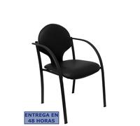 Piqueras y Crespo Pack 2 sillas Hellin chasis negro similpiel negro