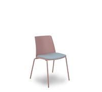 PIQUERAS Y CRESPO Pack de 4 sillas Orgaz, carcasa rosa y asiento gris claro