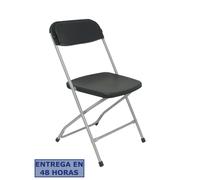 Piqueras y Crespo Pack de 5 sillas plegables Polyfold negras sin brazos