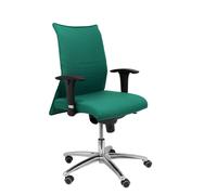 PIQUERAS Y CRESPO Silla Albacete Confidente con Mecanismo Sincro, Tela Verde Esmeralda y Base de Aluminio