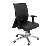Piqueras y Crespo Silla Albacete Confidente en piel negra con mecanismo sincro y base de aluminio