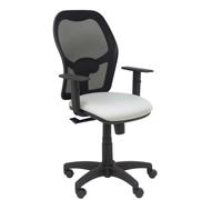 PIQUERAS Y CRESPO Silla Alocén con mecanismo sincro, malla negra y asiento gris claro