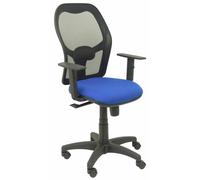 PIQUERAS Y CRESPO Silla Alocén con Respaldo de Malla Negro y Asiento Azul